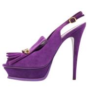 Yves Saint Laurent Vintage Pre-owned Mocka sandaler Purple, Dam