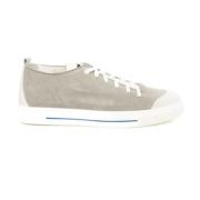 Cerruti 1881 Grå Läder Sneakers Gummisula Casual Gray, Herr