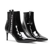 Love Moschino Svarta Läder Ankelboots Black, Dam