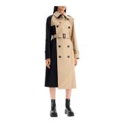 Sacai Färgblock Trench i Gabardin Multicolor, Dam