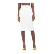 Jacquemus Vit Midi Kjol med Cut Out White, Dam