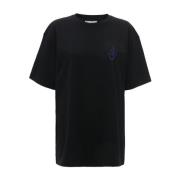 JW Anderson Svart Bomull Jersey Grafisk Tryck T-shirt Black, Dam