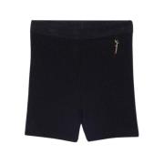 Jacquemus Räfflad Stickad Cykelshorts Charm Logo Black, Dam