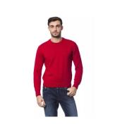 Billionaire Lyxig Broderad Crew Neck Sweater Red, Herr