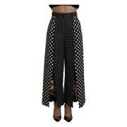 Dolce & Gabbana Polka Dot High-Waist Byxor Black, Dam