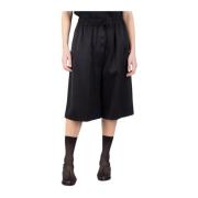 Jil Sander Svarta Satin Drawstring Shorts Black, Dam