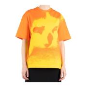 Jil Sander Orange Gul All-Over Print T-Shirt Orange, Dam