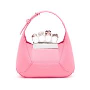 Alexander McQueen Flamingo Pink Jewelled Hobo Mini Väska Pink, Dam