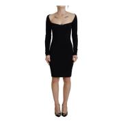 Dsquared2 Svart Sheath Klänning Logodetaljer Black, Dam