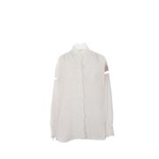 Ermanno Scervino Vit Sidenskjorta med Spetsbroderi White, Dam