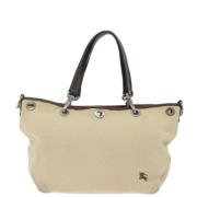 Burberry Vintage Pre-owned Canvas axelremsvskor Beige, Dam