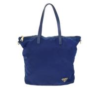 Prada Vintage Pre-owned Tyg prada-vskor Blue, Dam