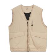 Soulland Utility Vest i Polyester Ripstop Tyg Beige, Herr