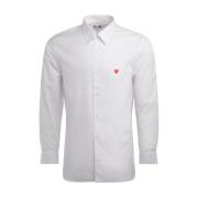 Comme des Garçons Play Vit Skjorta med Liten Röd Hjärta White, Herr