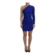 Dsquared2 Blå One Shoulder Ruched Mini Klänning Blue, Dam