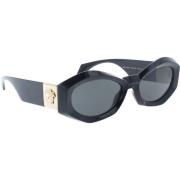 Versace Stiliga Svarta Solglasögon Black, Dam