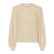 Saint Tropez Fellisz Cardigan Stickad Kräm Beige, Dam