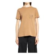 Max Mara Monogram Beige T-shirt med Bröstficka Beige, Dam