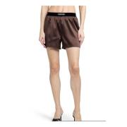 Tom Ford Mörkbruna Logotyp Midjeshorts Brown, Dam