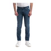 Roy Roger's Vintage Stone Denim Stretch Jeans Blue, Herr