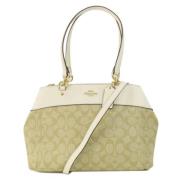 Coach Pre-owned Pre-owned Canvas handvskor Beige, Dam