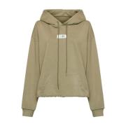 MM6 Maison Margiela Grön Bomulls Sweatshirt med Huva Green, Dam