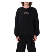 Diesel Svart Stickat Crew-Neck Sweatshirt Aw24 Black, Herr