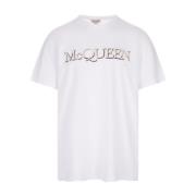 Alexander McQueen Vit Bomull T-shirt Rund Hals Kort Ärm White, Herr