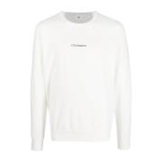 C.p. Company Logo Print Sweatshirt White, Herr