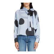 Silvian Heach Oversized Blus med Polka Dots Multicolor, Dam