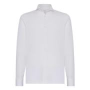 Boggi Milano Slim Fit Polo Shirt i Filo Di Scozia Pique White, Herr