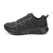 Skechers Sportig Läder Sneaker med Arch Support Black, Herr