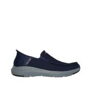 Skechers Slip-on Heel Pillow Sneaker Blue, Herr