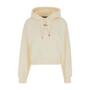 Jacquemus Beige Hoodie med Logo Patch Beige, Dam