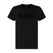 A.p.c. Svart Logotyp Tryck Bomull T-shirt Black, Dam