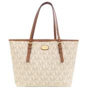 Michael Kors Pre-owned Pre-owned Canvas axelremsvskor Beige, Dam