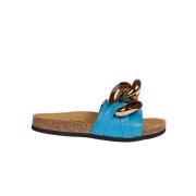 JW Anderson Stilfulla Chain Slide Flats för Kvinnor Blue, Dam