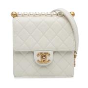 Chanel Vintage Pre-owned Laeder axelremsvskor White, Dam