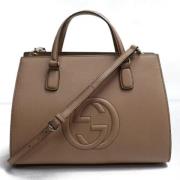 Gucci Vintage Pre-owned Laeder axelremsvskor Beige, Dam