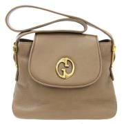 Gucci Vintage Pre-owned Laeder axelremsvskor Beige, Dam