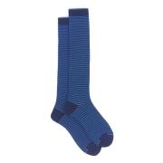 Gallo Royal Blue Windsor Stripe Cotton Socks Blue, Herr