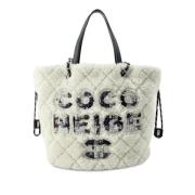 Chanel Vintage Pre-owned Paels totevskor White, Dam