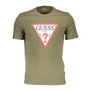 Guess Bomull Slim Fit Tee med slående tryck Green, Herr