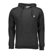 Sergio Tacchini Svart Logobroderad Hoodie Sweatshirt Black, Herr