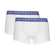 North Sails Bicolor Logo Boxer Shorts White, Herr