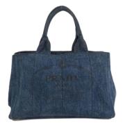 Prada Vintage Pre-owned Tyg prada-vskor Blue, Dam