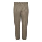 Michael Coal Slim Fit Mud-Colored Cotton Trousers Beige, Herr