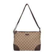 Gucci Vintage Pre-owned Canvas axelremsvskor Beige, Dam