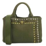 Prada Vintage Pre-owned Tyg prada-vskor Green, Dam