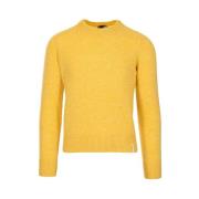 Brooksfield Ull Crew Neck Sweater Yellow, Herr